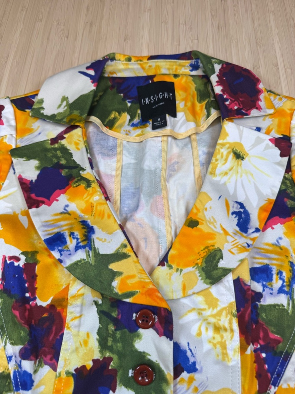 Insight New York Floral Blazer Jacket Sz 8